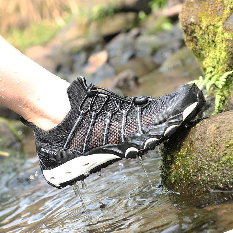 HUMTTO New Summer Hiking Shoes for Men Outdoor Trekking Sneakers Climbing Sport Walking Mens Water Shoes BreathableBeach Sandals
