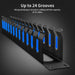 ZoeRax 1U 19 Inch Rack Mount Cable Management- All Metal 24 Slot Horizontal Wire Manager Server Rack Mount Cable Organizer