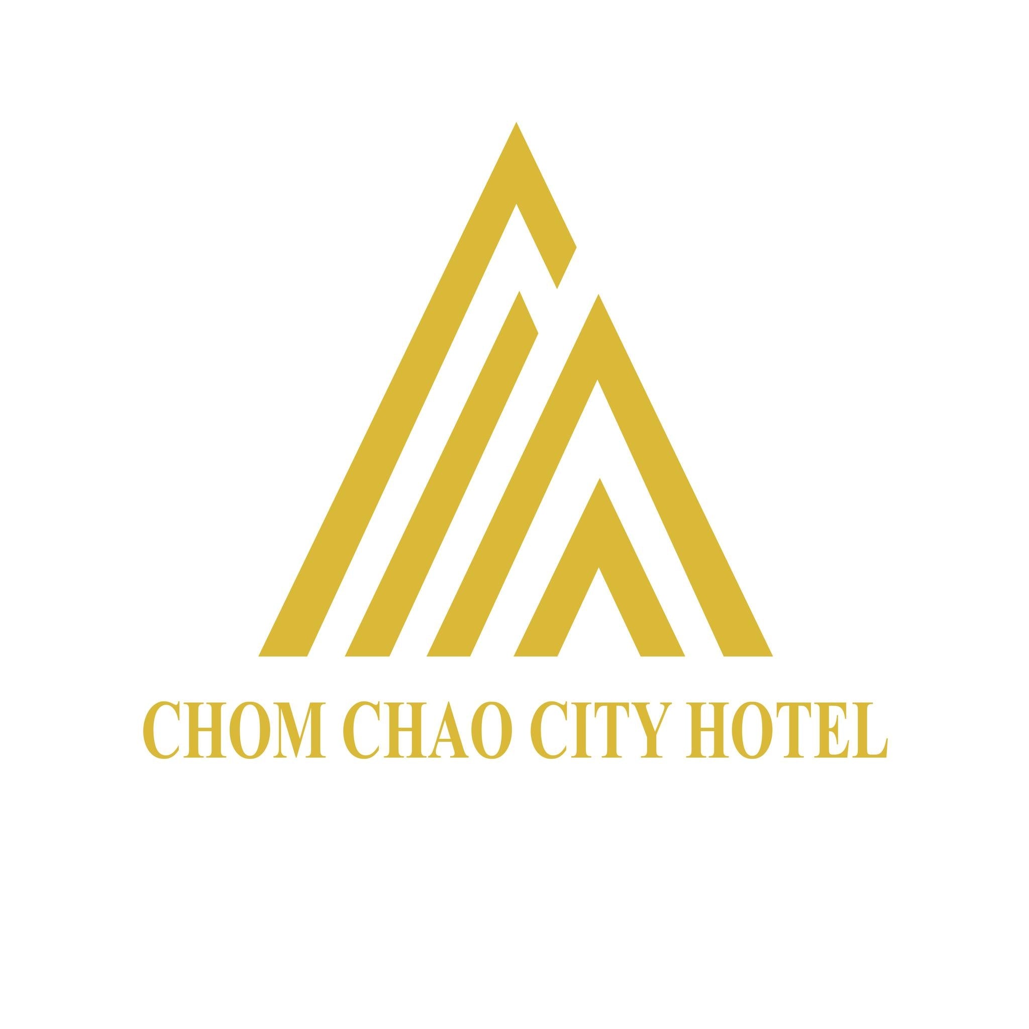 Gold logo of Chom Chao City Hotel on a white background