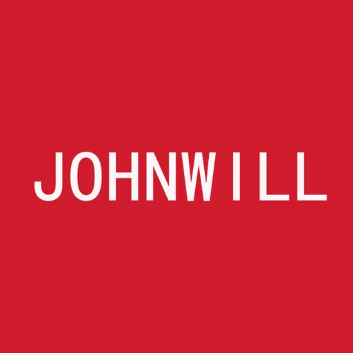 White text 'JOHNWILL' on a red background