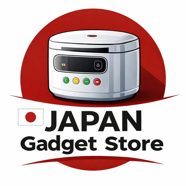 Logo of Japan Gadget Store with a white appliance on a red background