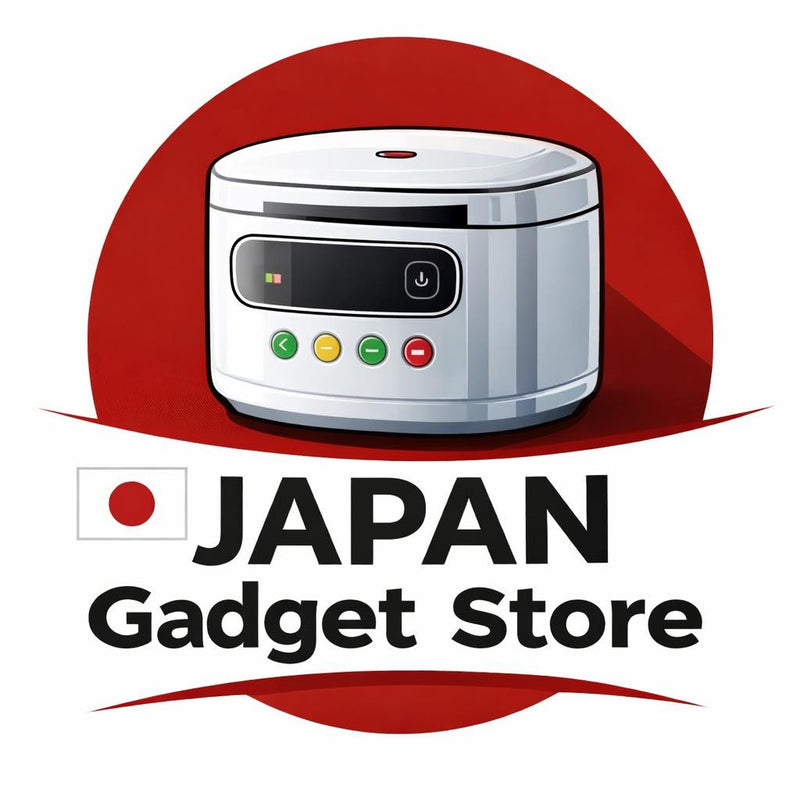 Logo of Japan Gadget Store with a white appliance on a red background