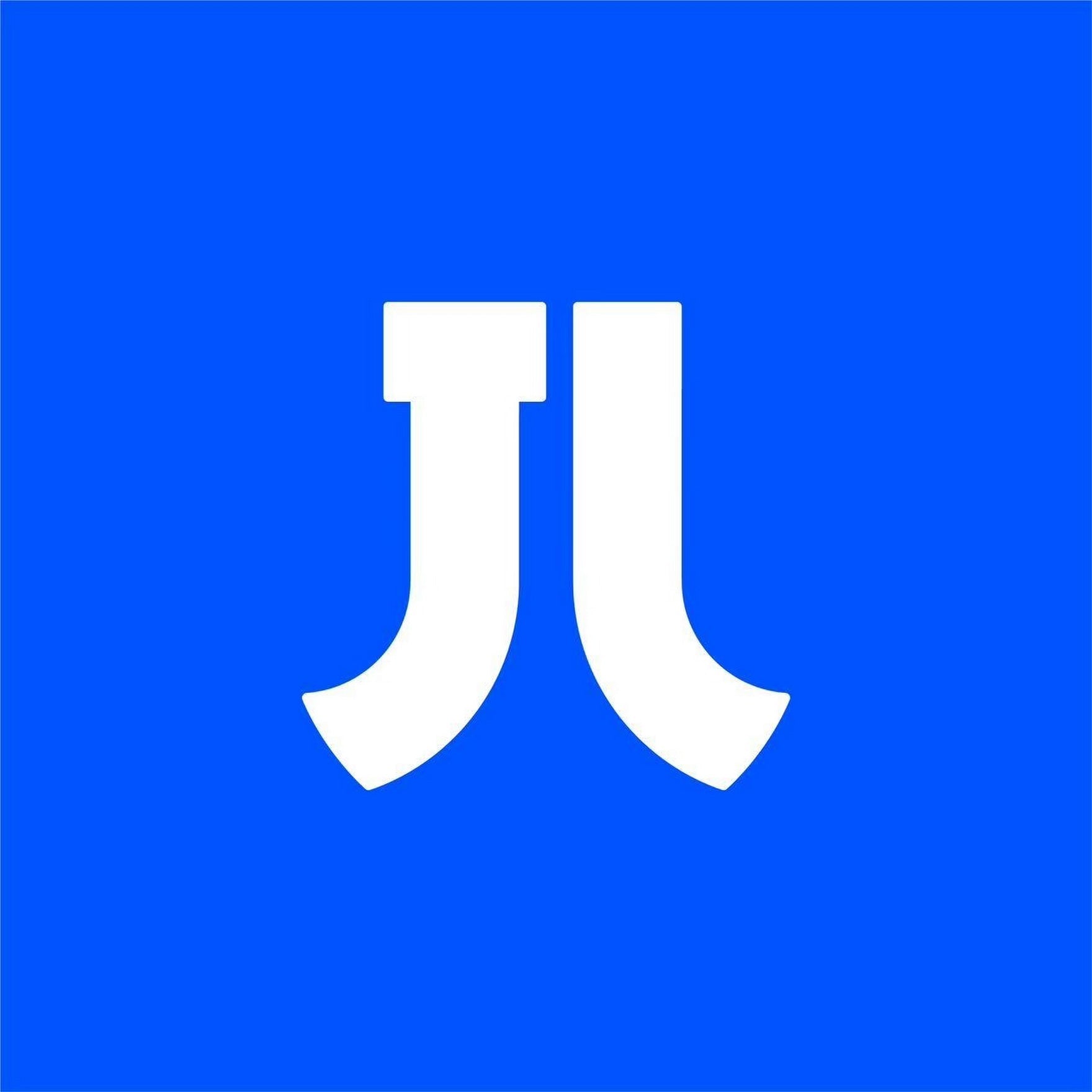 White Chinese character on a blue background