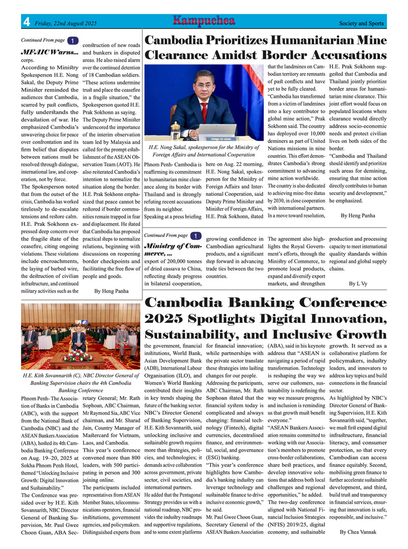 Kampuchea Newspaper on Friday , August 22, 2025
