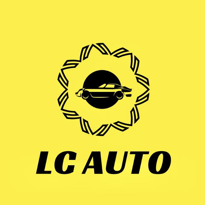 LC Auto logo with car icon on a yellow background