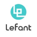 Lefant logo with a blue circle and 'L' on a white background