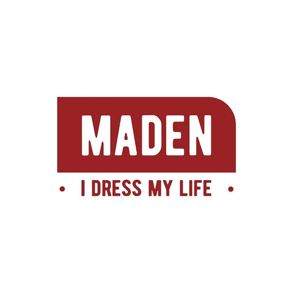 MADEN logo with tagline 'I DRESS MY LIFE' on a white background