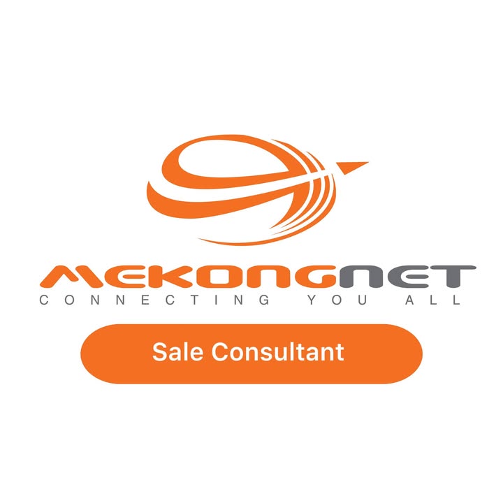 Mekongnet logo with an orange and gray color scheme on a white background