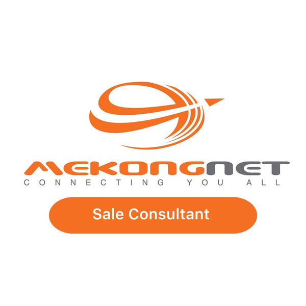 Mekongnet logo with an orange and gray color scheme on a white background