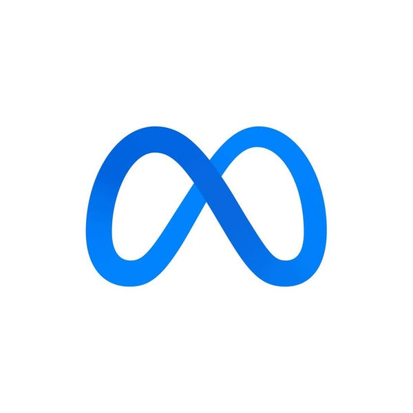 Blue infinity symbol on a white background
