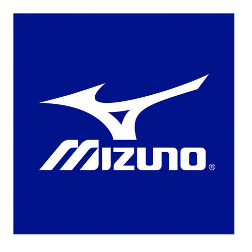 Mizuno logo on a blue background