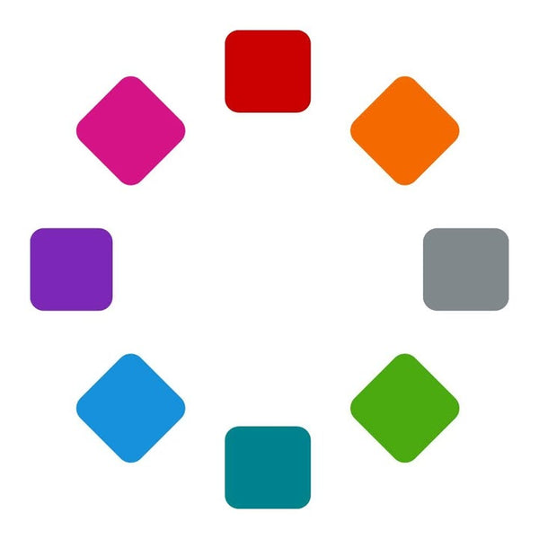 Color swatch with various colored squares on a white background