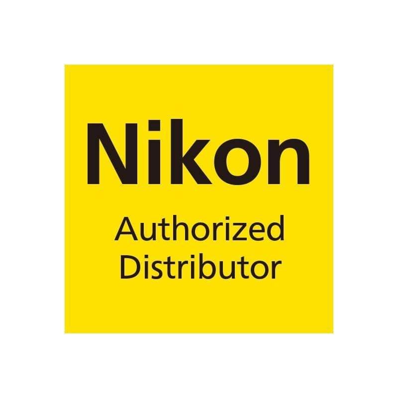 Nikon Authorized Distributor logo on a yellow background
