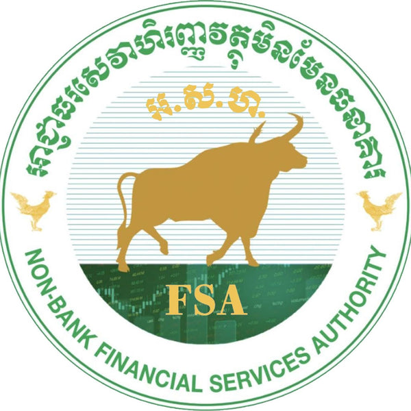 Logo of the Non-Bank Financial Services Authority with a bull and chickens on a white background