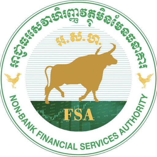 Logo of the Non-Bank Financial Services Authority with a bull and chickens on a white background