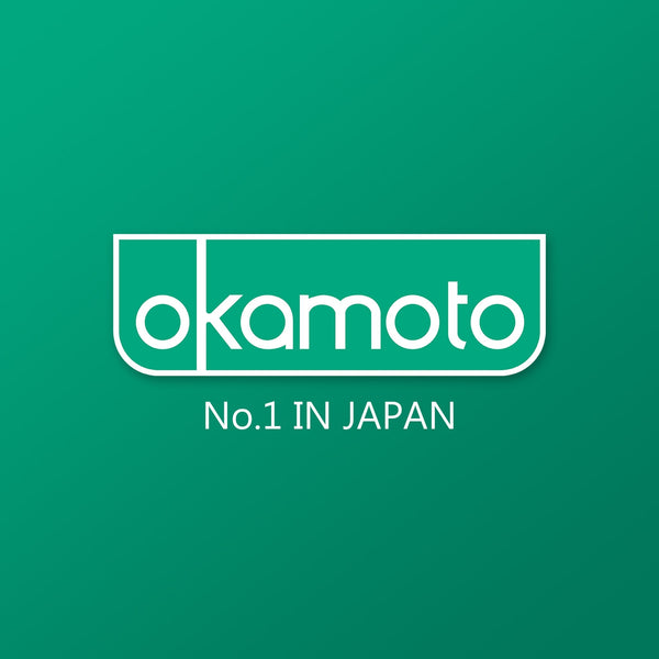 Okamoto logo on a green background with 'No.1 IN JAPAN' text