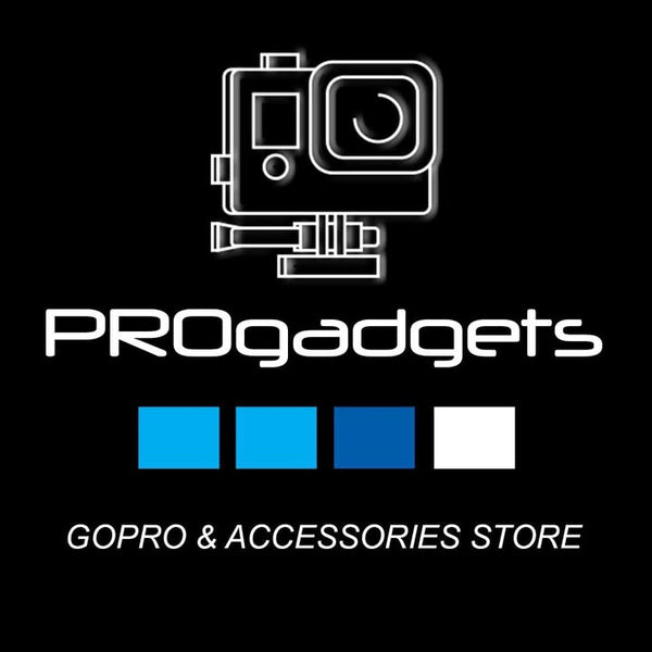 Logo of PRO Gadgets, a store specializing in GoPro and accessories, on a black background.