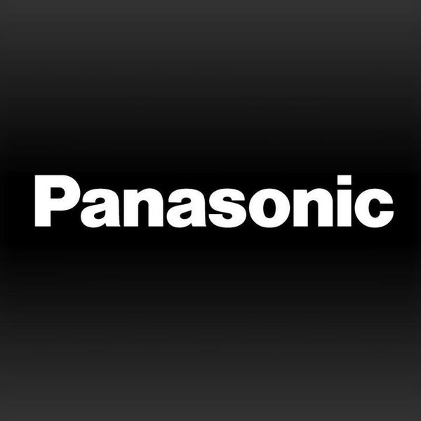 Panasonic logo on a black background