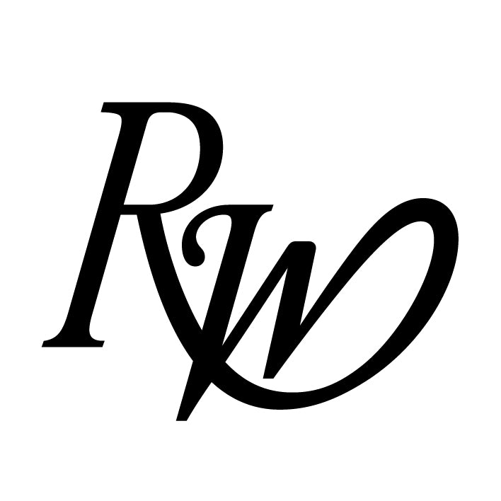 Black 'RW' logo on a white background