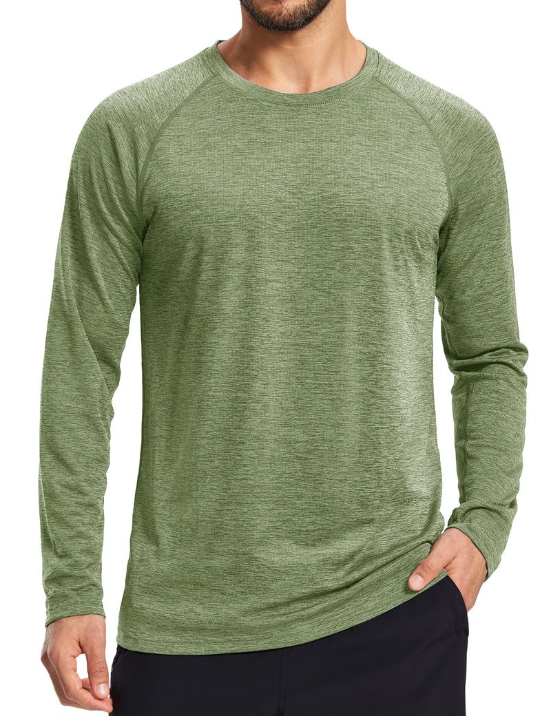TACVASEN Men's UPF 50+ Sun Protection Long Sleeve T-Shirt Quick Dry Breathable Athletic Tee Running Fishing Hiking Workout