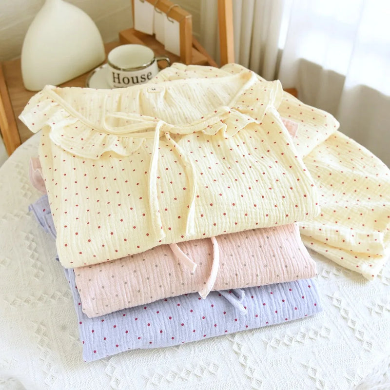 Pure Cotton Sleepwear for Spring and Autumn Comfort for Homewear Long Sleeve Women's Loungewear Suit Female Pajama Set Pijamas