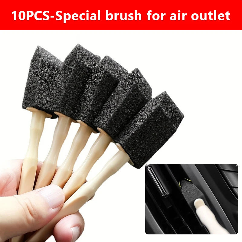 SEAMETAL 10PCS Car Air Vent Cleaner Brush Set Car Air Conditioner Cleaning Brushes Dust Remover for Car Interior Cleaning Tools