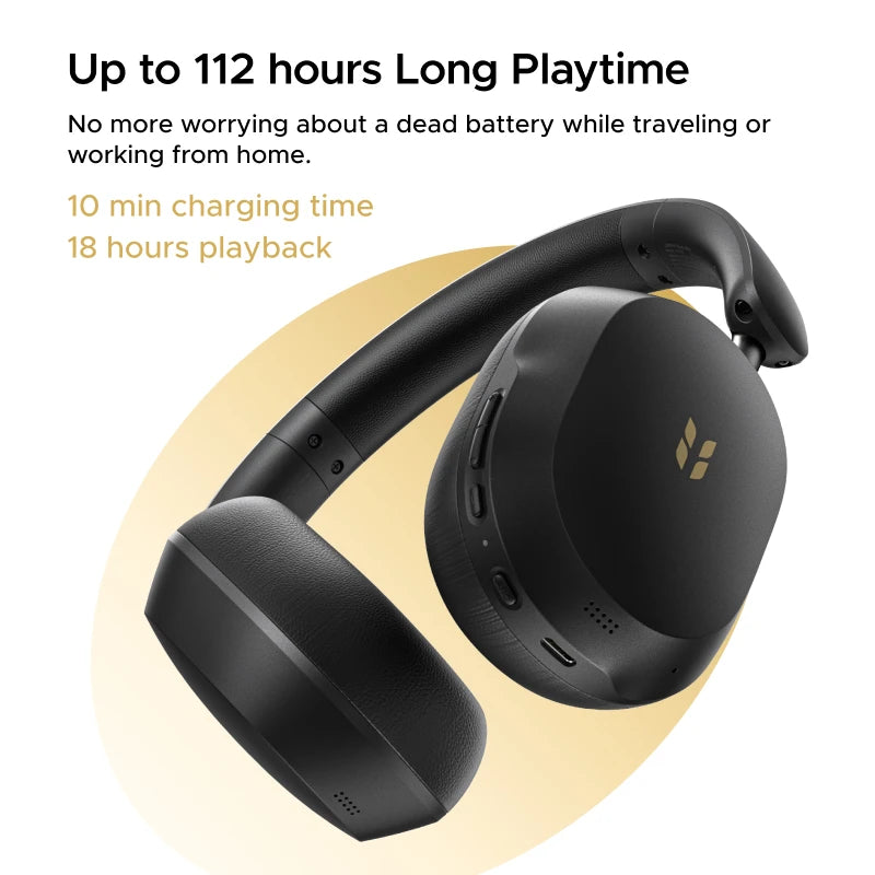 2026 Newly Upgraded UGREEN Max5s Over-ear Bluetooth Wireless Headphones 45dB Hybrid ANC Noise Canceling 112H Long Playtime