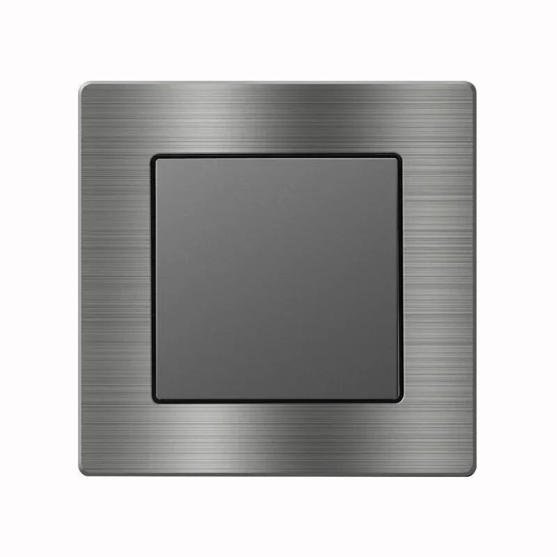 Metal grey Eu wall light switch,Stainless steel universal usb rechargeable electrical socket,220V dimmer speed control switch