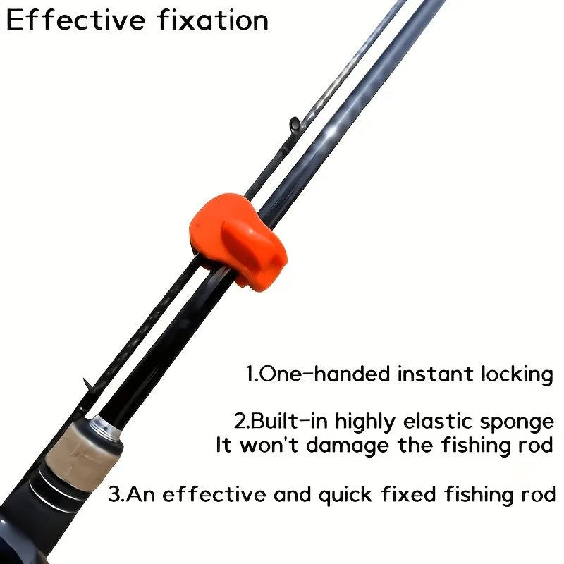 2pcs Multifunctional Fishing Rod Clip-Secure Storage,Anti-Tangle Fishing Rod Organizer, High Elastic Rubber Fishing Rod Clip.