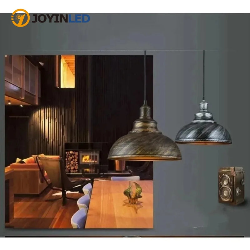 JOYINLED Retro Industrial Hanging Lamp Chandelier Durable Vintage Pendant Light Loft Lights for Restaurant Living Dining Room