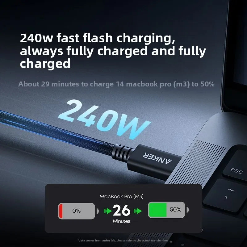ខ្សែទិន្នន័យ ANKER Thunderbolt 5 មុខងារពេញលេញជាមួយនឹងការបញ្ជូន 120Gbps និងអេក្រង់បង្ហាញរូបភាពច្បាស់ខ្ពស់ 16K ស័ក្តិសមសម្រាប់កុំព្យូទ័រ