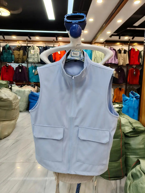 2026 New Soft-shell stand-up collar jacket work uniform with logo Spring Autumn high-end 4S store large pocket workwear vest