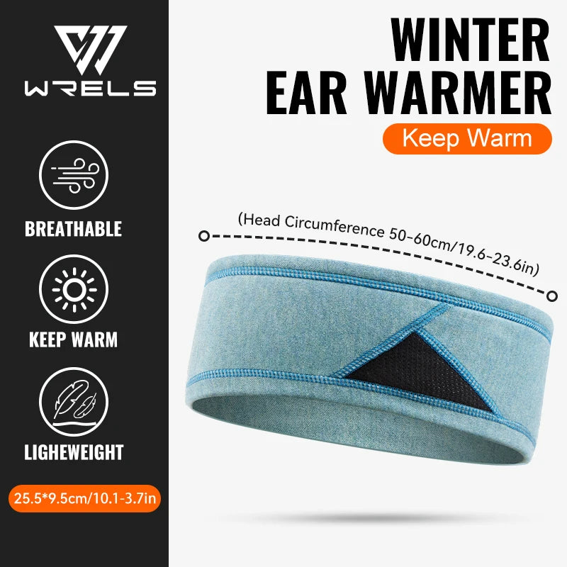 WRELS Fleece Earmuffs Running Headband Winter Ear Covers Moisture Wicking Ski Sport Headband Windproof Ear Warmers Headband