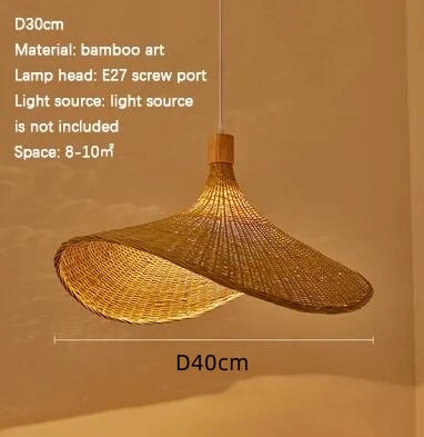 JOYINLED Woven Pendant Light Wicker Shade Handmade Rattan Basket Ceiling Chandelier Farmhouse Rattan Chandelier Living Room