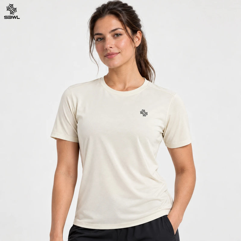 SBWL Female High quality Outdoor hiking Tees running weight loss fitness sports quick drying T-shirt Woman's Ice silk Tops