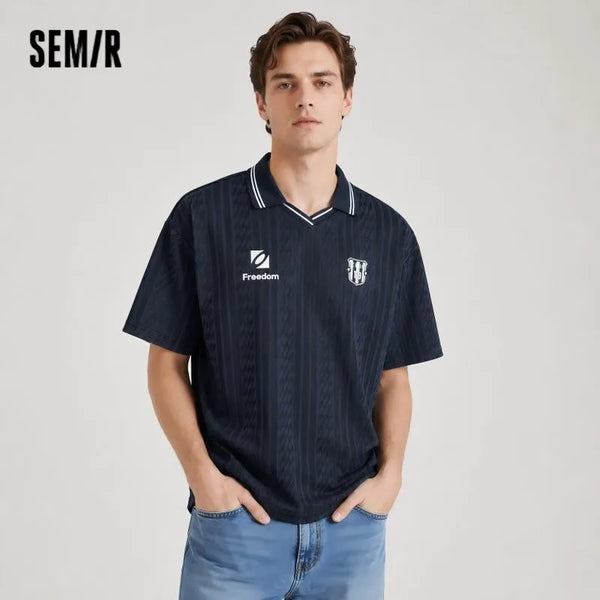 អាវប៉ូឡូបុរស Semir ពណ៌ប្លុក Lapel ប៉ាក់ធម្មតា ស្ទីលស្ព័រ Vitality Jersey ម៉ូដរដូវក្តៅឆ្នាំ ២០២៦