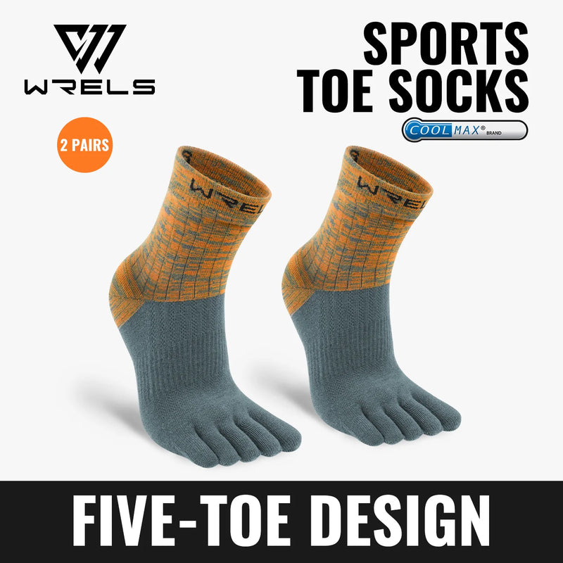 WRELS 1/2/3pairs COOLMAX Toe Socks for Men Women Running  Athletic Breathable Five Toe Quick Dry Performance Compression Toe Soc