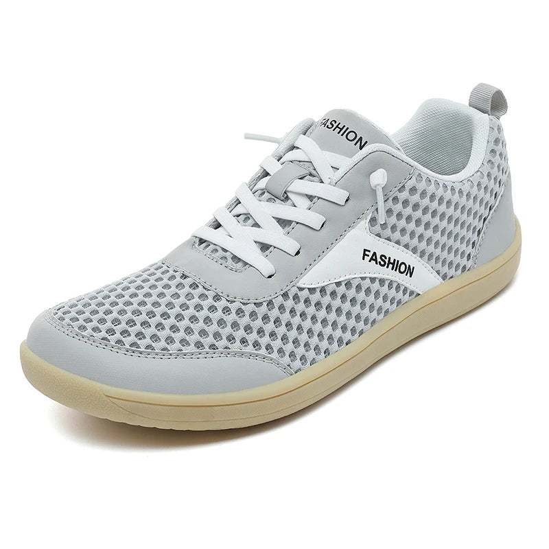 Men Wide Toe Box Breathable Mesh Slip on Sneakers Lightweight Non Slip Flat Walking Shoes Elastic No Tie Laces Summer Casual