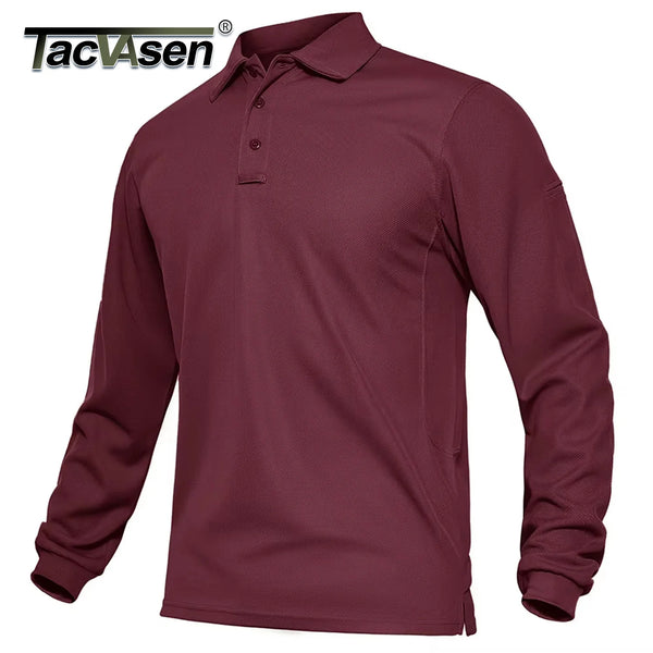 TACVASEN Summer Long Sleeve Performance Quick Drying Polos T-shirts Mens Office Shirt Golf Team Work Shirts Casual Tops