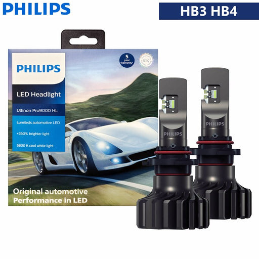 Philips H4 H7 H11 LED Ultinon Pro9000 New Gen2 H1 H8 HB3 HB4 HIR2 +350% Bright Lumileds LED 9005 9006 9012 Car Light 5800K White HB3(9005) HB4(9006)