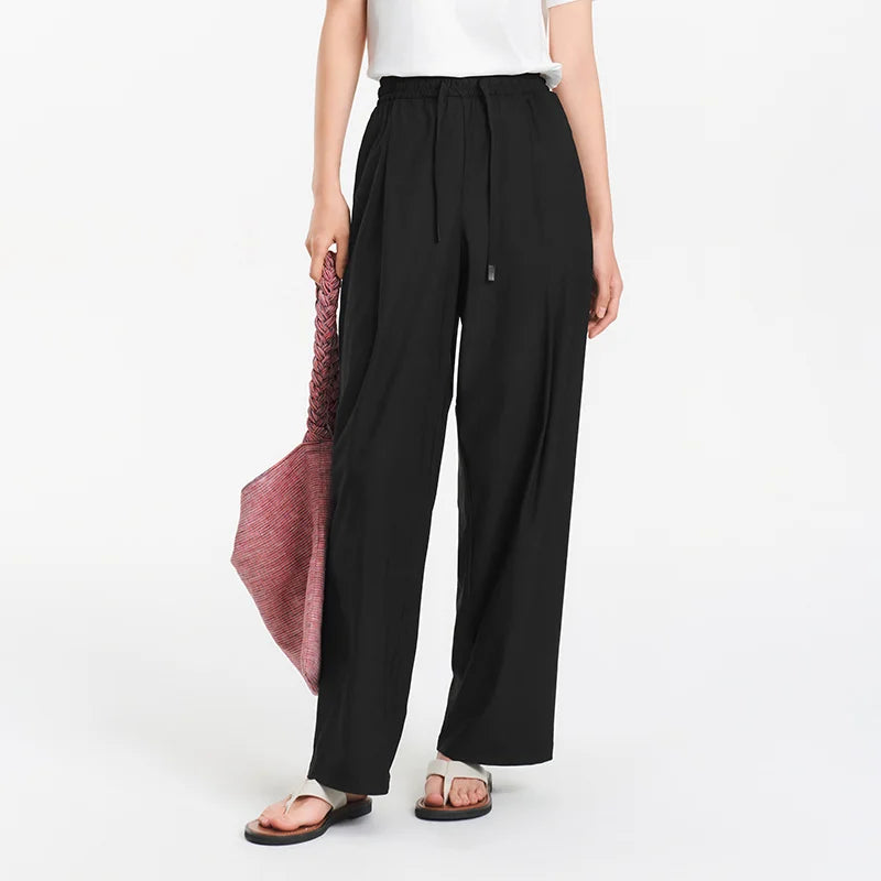 Semir Women Pants UV 2026 Protection Cooling Quick Dry Pleated Wide Leg Urban Casual Everyday Style Soft Comfortable