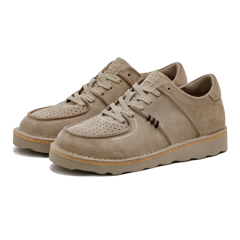 Maden Men's Retro  Lace-Up Round Toe Casual Sneakers Cow Suede Work Shoes Chunky Platform Sole Leather Breathable Skate Shoes