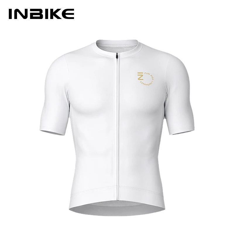 INBIKE Men's Cycling Jersey Short Sleeve Slim Fit Breathable Bike Shirt for Men Road Bike Jersey Biking Clothing Bicycle Shirts