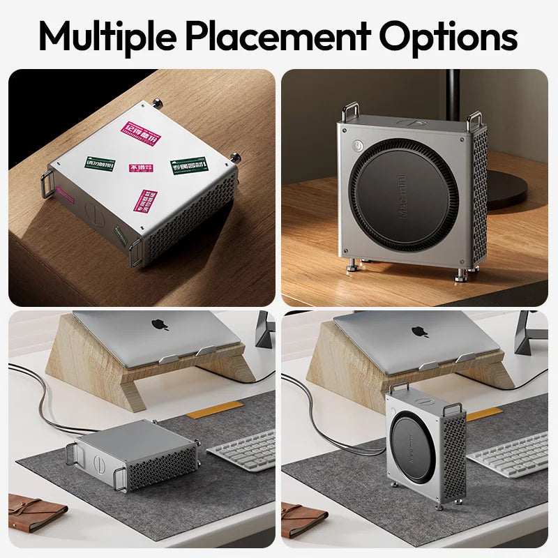 ស្រោម អាលុយមីញ៉ូម Ulanzi QT01 Mac Mini សម្រាប់ Mac Mini M4/M4 Pro រចនា ឡើង ដោយ ម៉ាញេទិក សម្រាប់ ការ បញ្ចេញ កំដៅ ដោយ ខ្លួន ឯង ជាមួយ ជើង ទម្រ MAC Mini