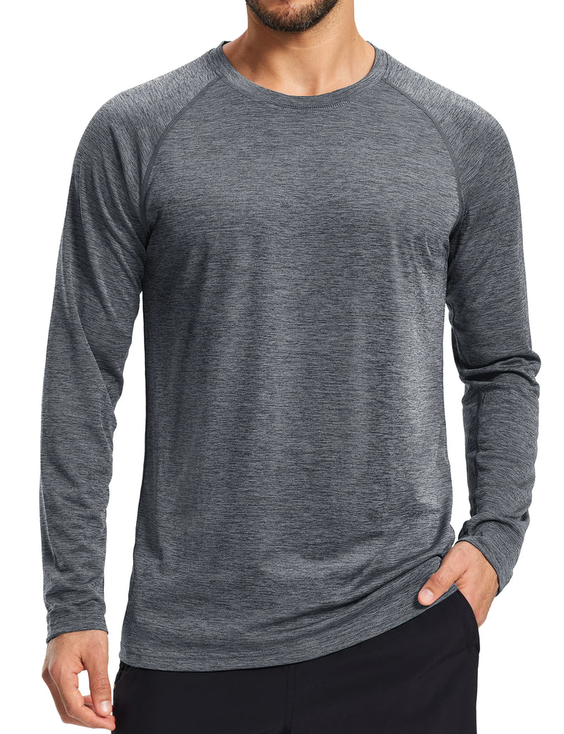 TACVASEN Men's UPF 50+ Sun Protection Long Sleeve T-Shirt Quick Dry Breathable Athletic Tee Running Fishing Hiking Workout
