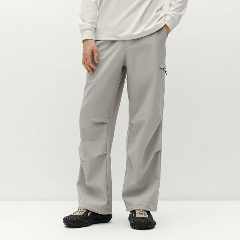 Semir Men Pants Water Repellent Fleece Lined Straight Leg Urban Workwear Style 2026 Winter Full Length Comfort Fit