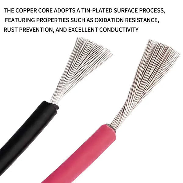 ខ្សែបន្ថែម 6 mm² 10AWG ខ្សែបន្ទះសូឡា PV1-F ឧបករណ៍ភ្ជាប់ DC ធន់នឹងទឹក គូប្រុស និងស្រី សម្រាប់ប្រព័ន្ធ photovoltaic