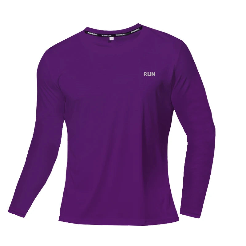 Men's Performance Long Sleeve Sports Shirt UV Sun Protection Breathable Athletic Tee for Fishing Hiking Running Outdoor Wear