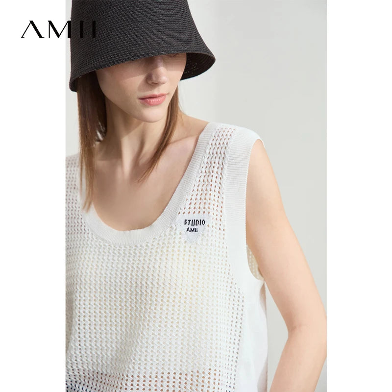 អាវប៉ាក់ AMII Minimalist សម្រាប់ស្ត្រី រដូវស្លឹកឈើជ្រុះឆ្នាំ ២០២៦ កមូលប្រហោងធម្មតា អាវដៃខ្លី ម៉ូដសម្រាប់ស្ត្រី អាវរលុង 12522069