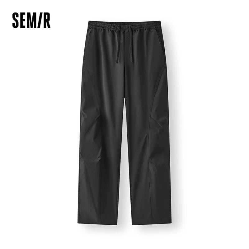 Semir Men Pants Crinkled 2026 Outdoor Workwear Parachute Solid Straight Urban Casual Everyday Style Soft Comfortable Daily Wear